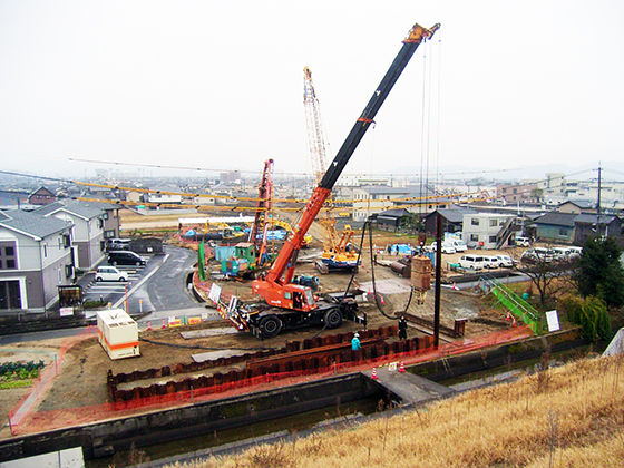 高砂町中島柳井原線堤内地橋梁下部工事イメージ