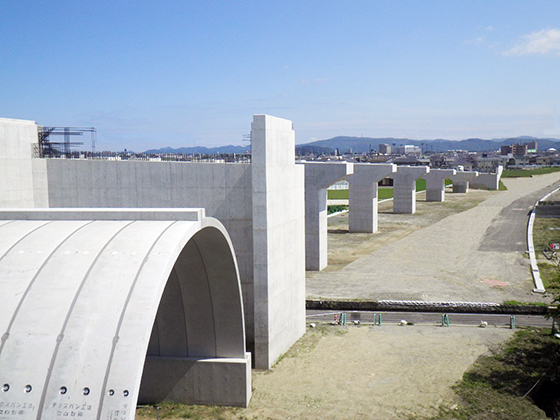 高砂町中島柳井原線堤内地橋梁下部工事イメージ